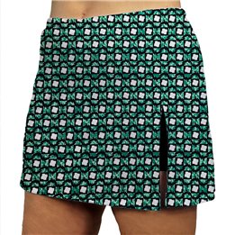 Side Slit Zipper Pocket Skort - Green Lightening Box