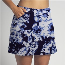 Zipper Pocket Skort - Navy Tie Dye