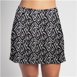 Zipper Pocket Skort - BW Tribal Ikat