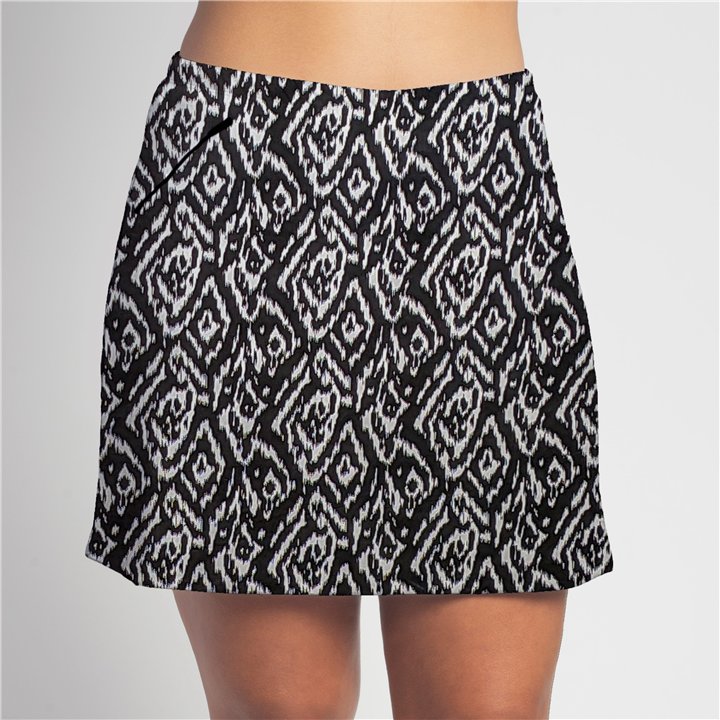 Zipper Pocket Skort - BW Tribal Ikat