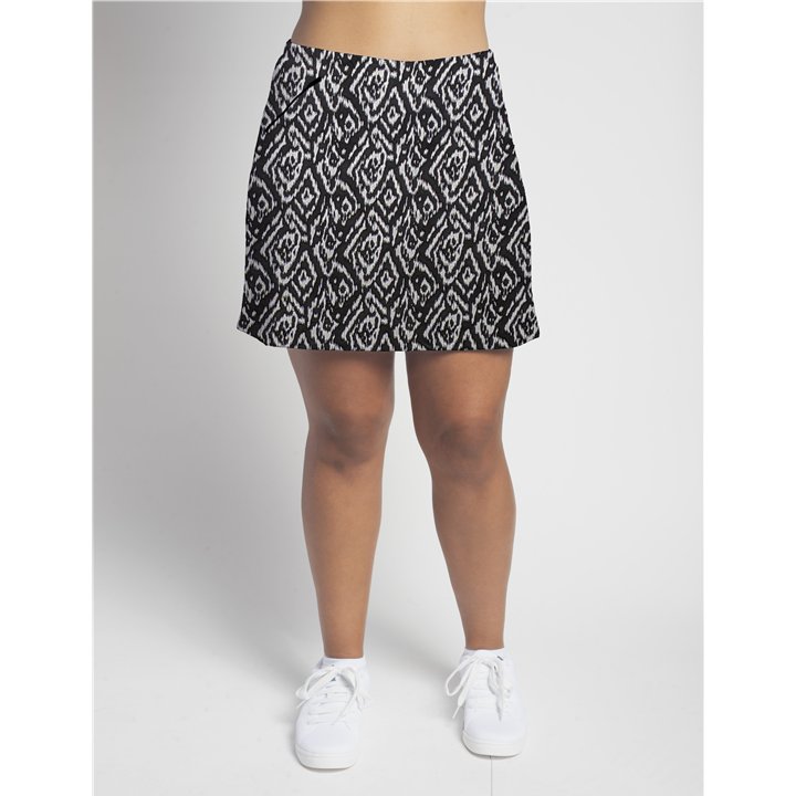 Zipper Pocket Skort - BW Tribal Ikat