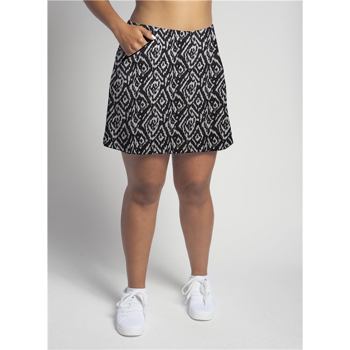 Zipper Pocket Skort - BW Tribal Ikat