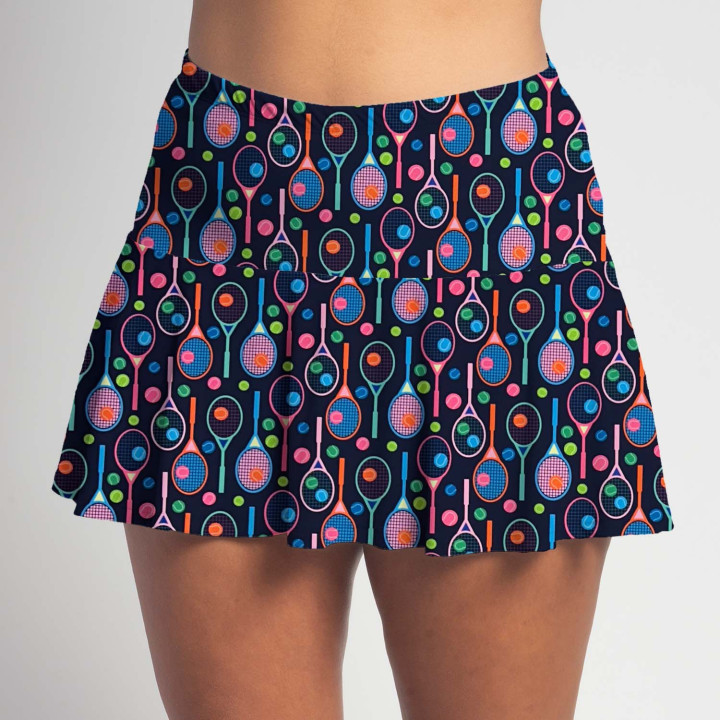 Flounce - Bright Tennis Rackets on Navy