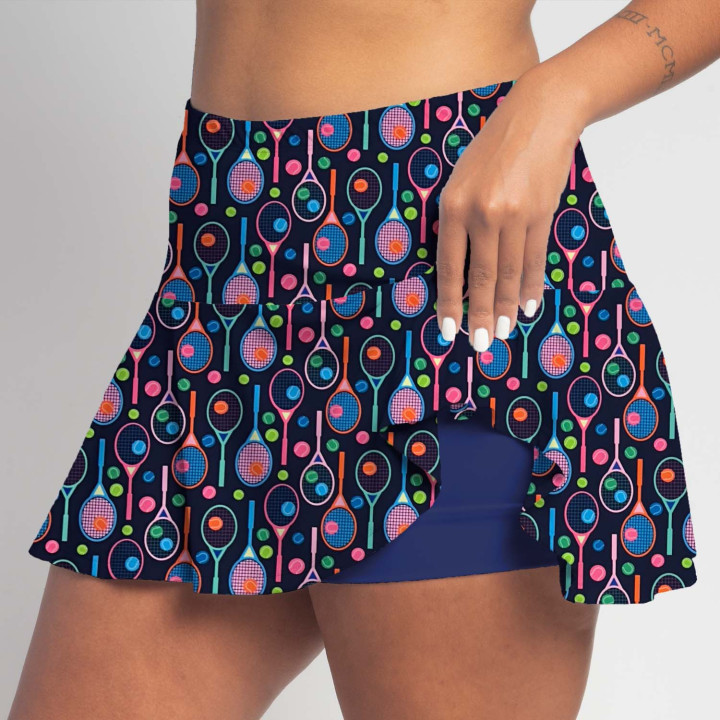Flounce - Bright Tennis Rackets on Navy