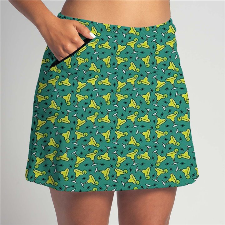 Zipper Pocket Skort - Margarita Time