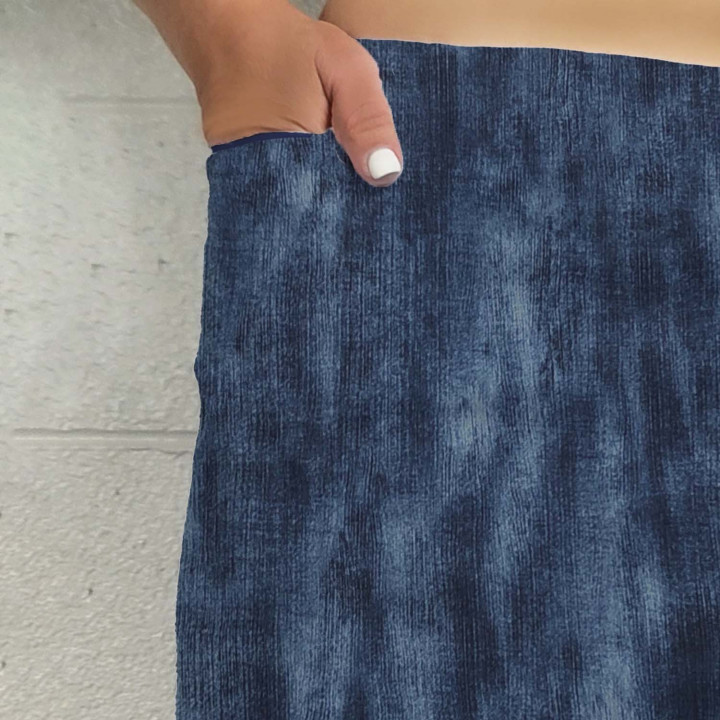 Side Slit Zipper Pocket Skort - Distressed Denim pocket view