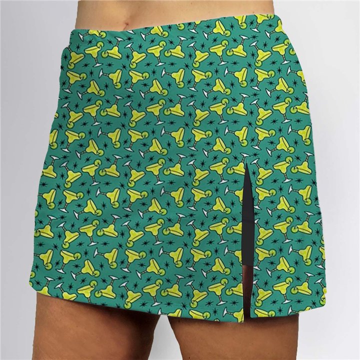 Side Slit Zipper Pocket Skort - Margarita Time