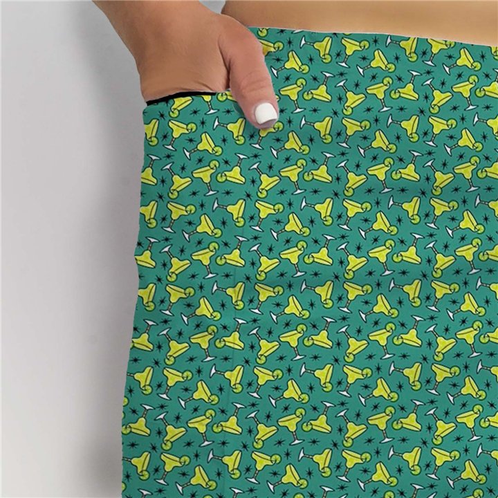 Side Slit Zipper Pocket Skort - Margarita Time