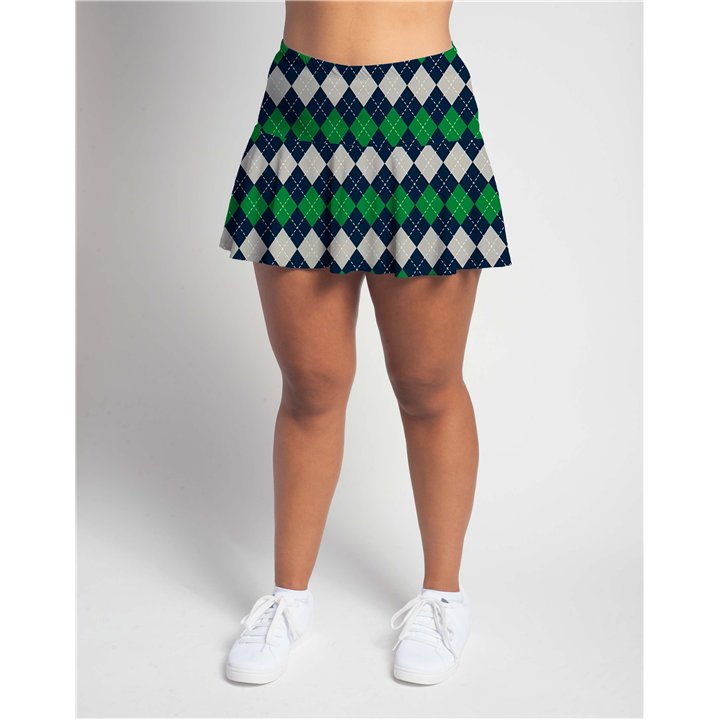 Flounce - Navy Green Argyle