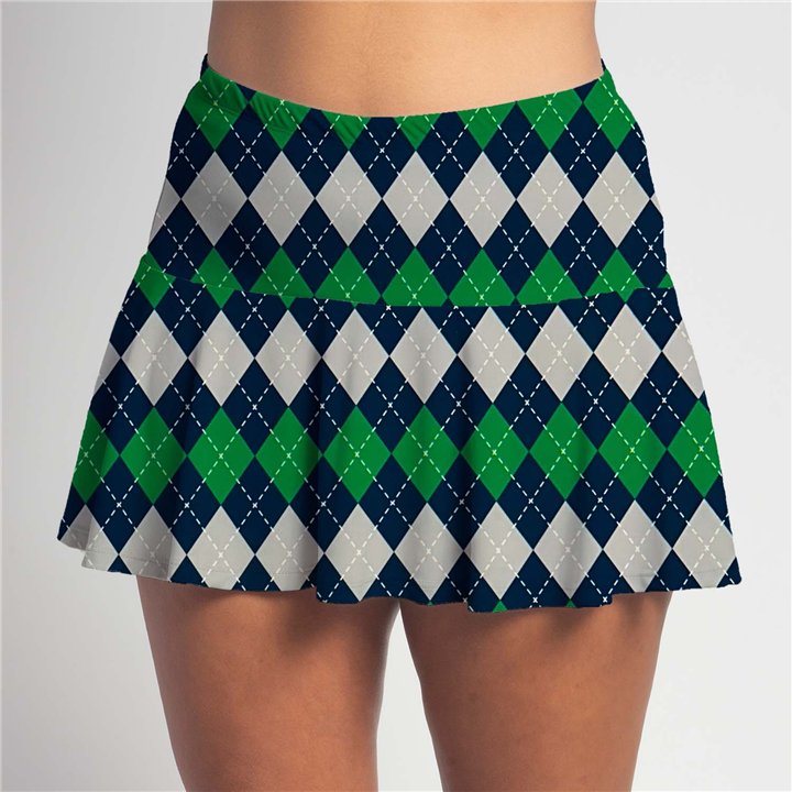 Flounce - Navy Green Argyle