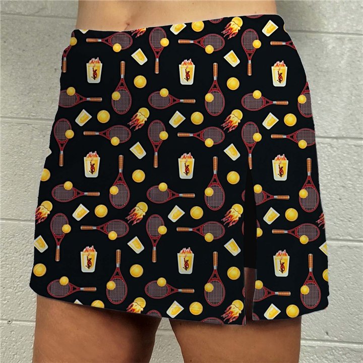 Side Slit Zipper Pocket Skort - Great Balls of Fire
