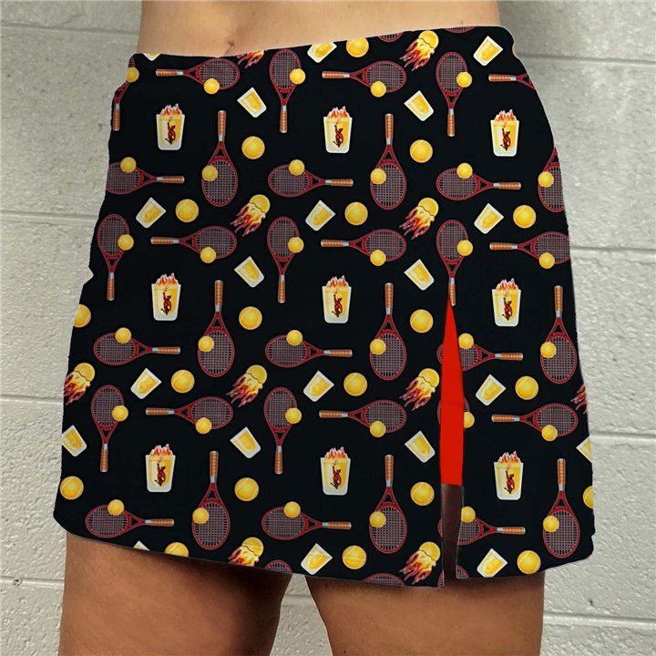Side Slit Zipper Pocket Skort - Great Balls of Fire