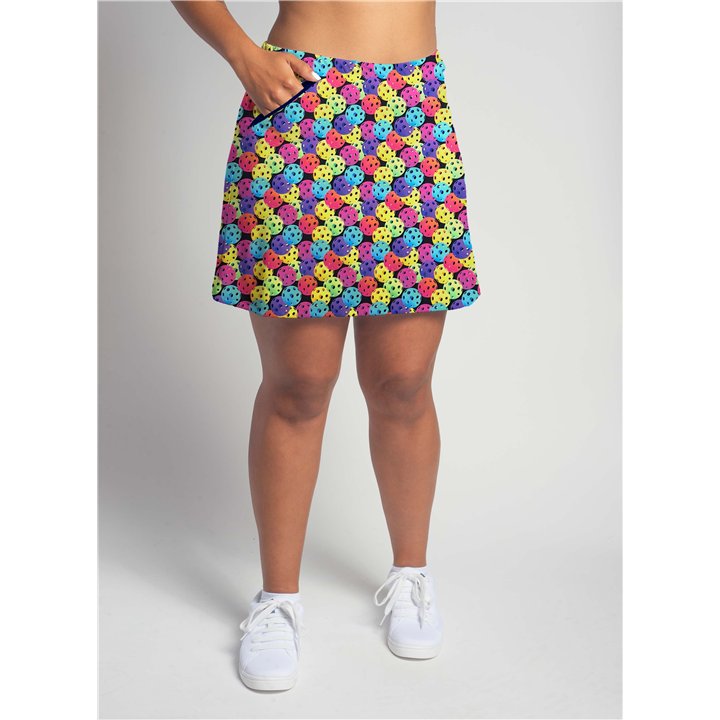 Zipper Pocket Skort - Rainbow Pickleballs