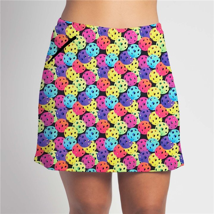 Zipper Pocket Skort - Rainbow Pickleballs