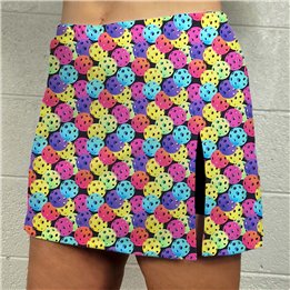 Side Slit Zipper Pocket Skort - Rainbow Pickleballs