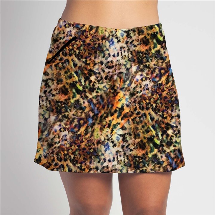 Zipper Pocket Skort - Summer Cheetah