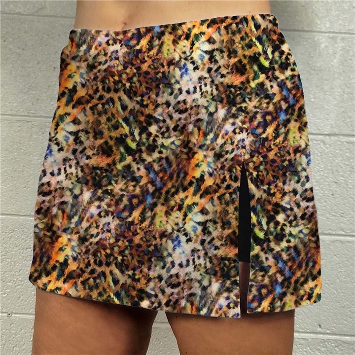 Side Slit Zipper Pocket Skort - Summer Cheetah