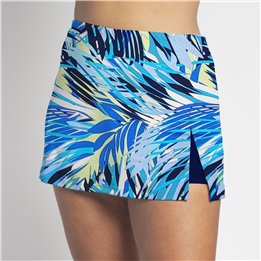 Side Slit - Cobalt Palm Print N