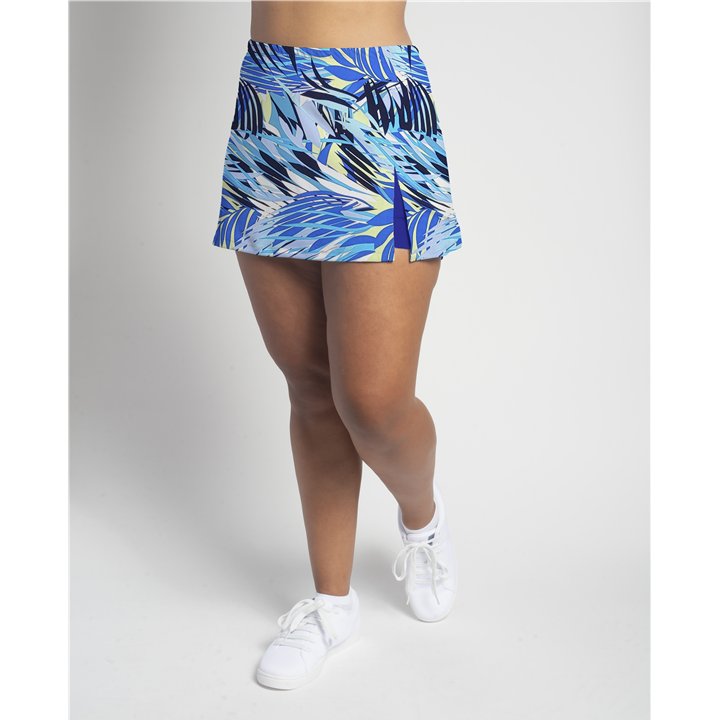 Side Slit - Cobalt Palm Print C