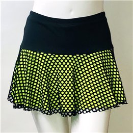 Flounce - Black Diamond Mesh over Neon Yellow