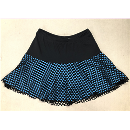 Flounce - Black Diamond Mesh over Aqua