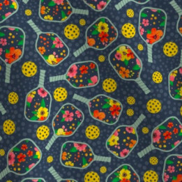 Floral Pickleball on Navy