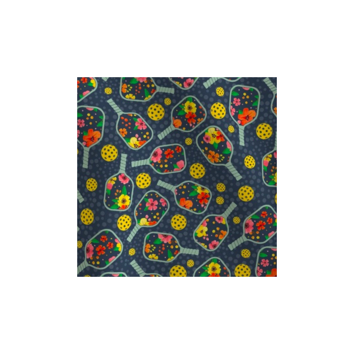 Floral Pickleball on Navy