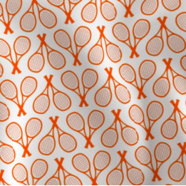 Tennis Rackets Orange on White