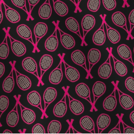 Tennis Rackets Pink on Black