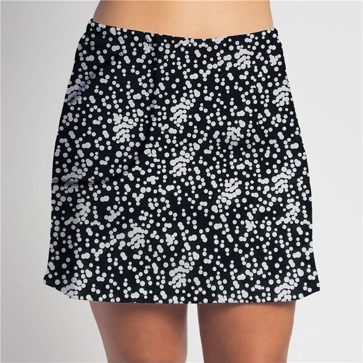 Zipper Pocket Skort - BW Scattered Dots