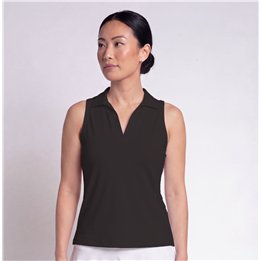 Collared Sleeveless Top - Black