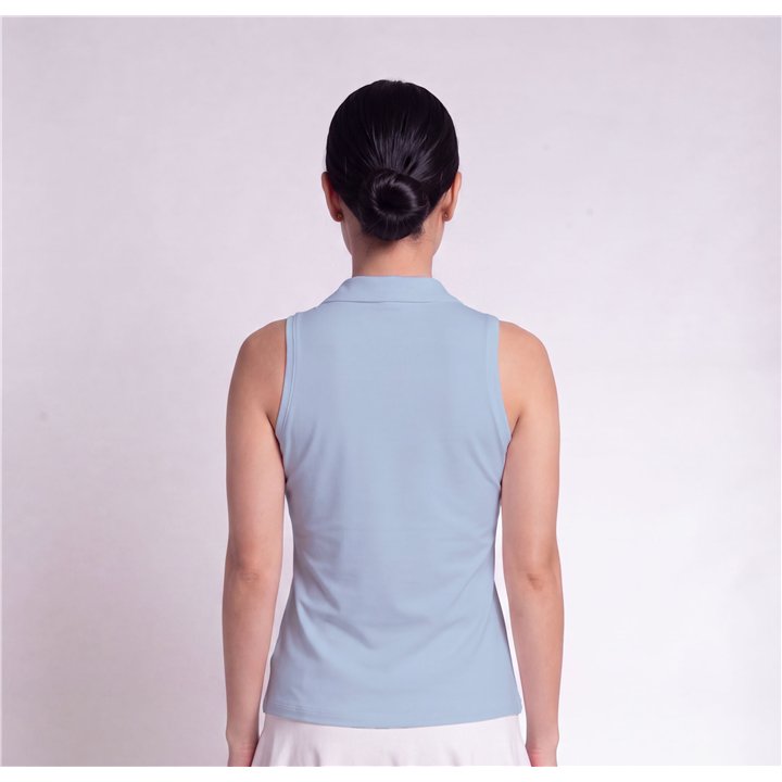 Collared Sleeveless Top - Light Blue