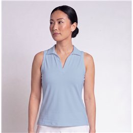 Collared Sleeveless Top - Light Blue