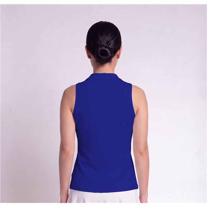 Collared Sleeveless Top - Cobalt Blue
