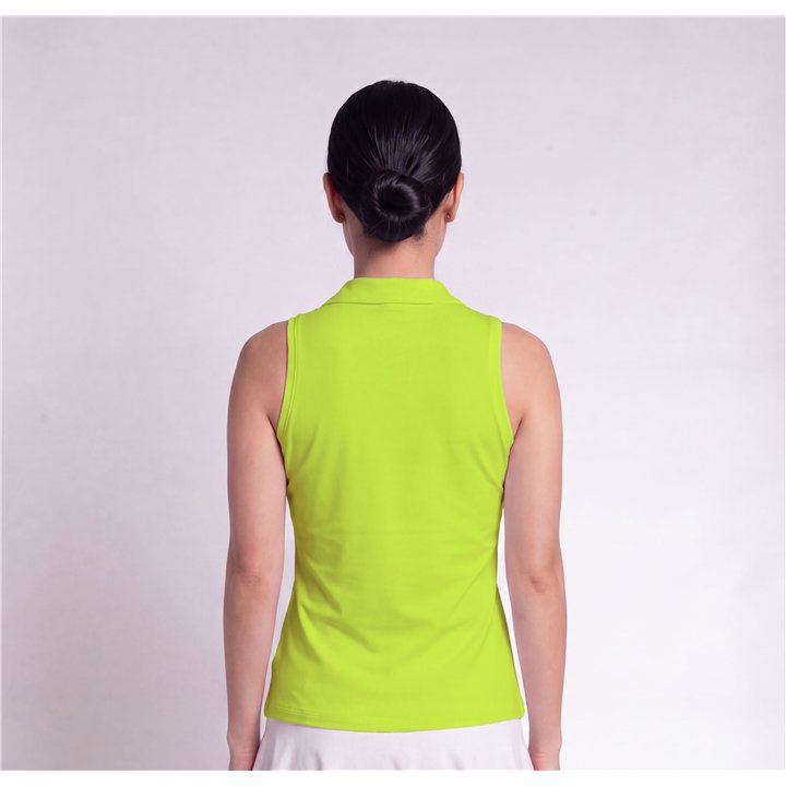 Collared Sleeveless Top - Neon Yellow