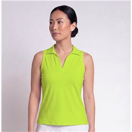 Collared Sleeveless Top - Neon Yellow