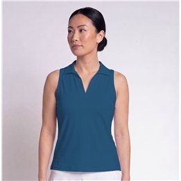 Collared Sleeveless Top - Peacock Teal