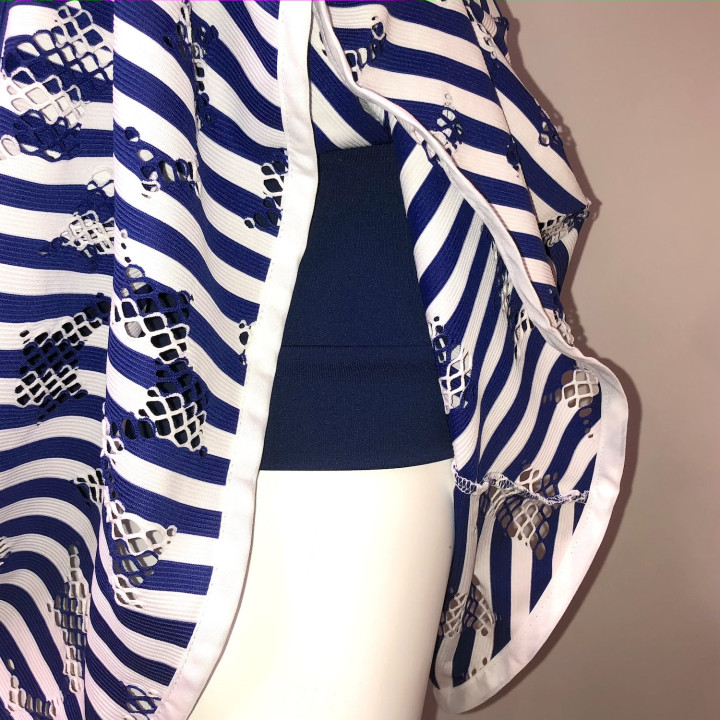 Flounce - Navy and White Stripe Mesh