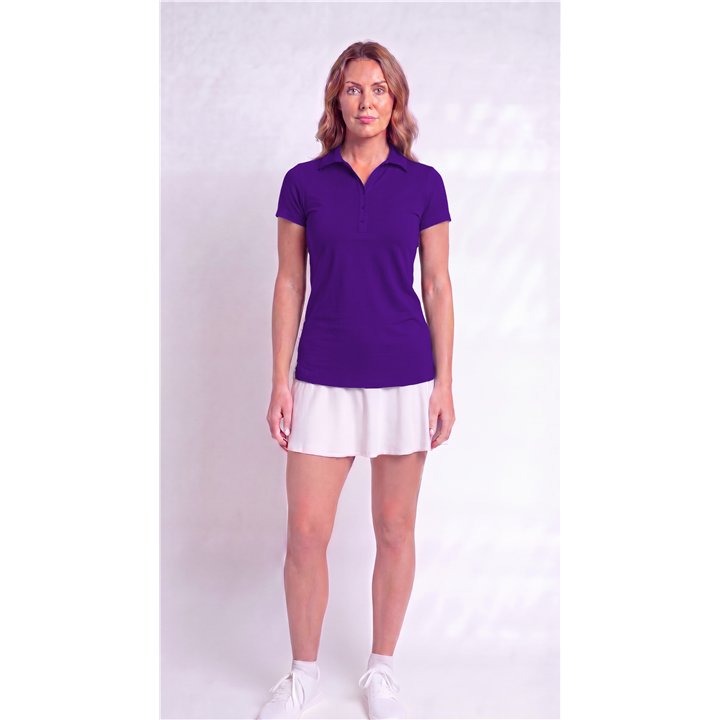 Collared Short Sleeve Top - Grape Purple