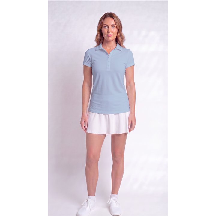 Collared Short Sleeve Top - Light Blue