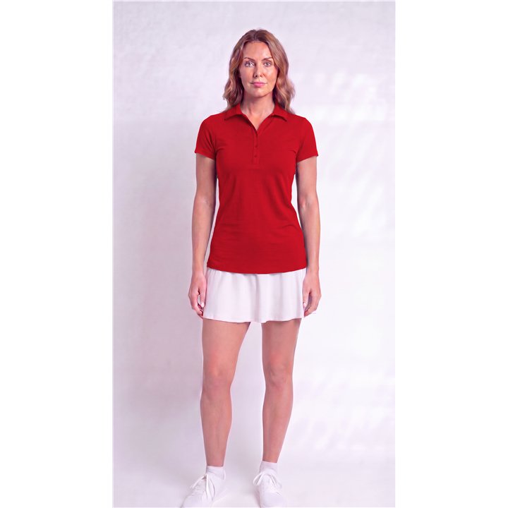 Collared Short Sleeve Top - Red