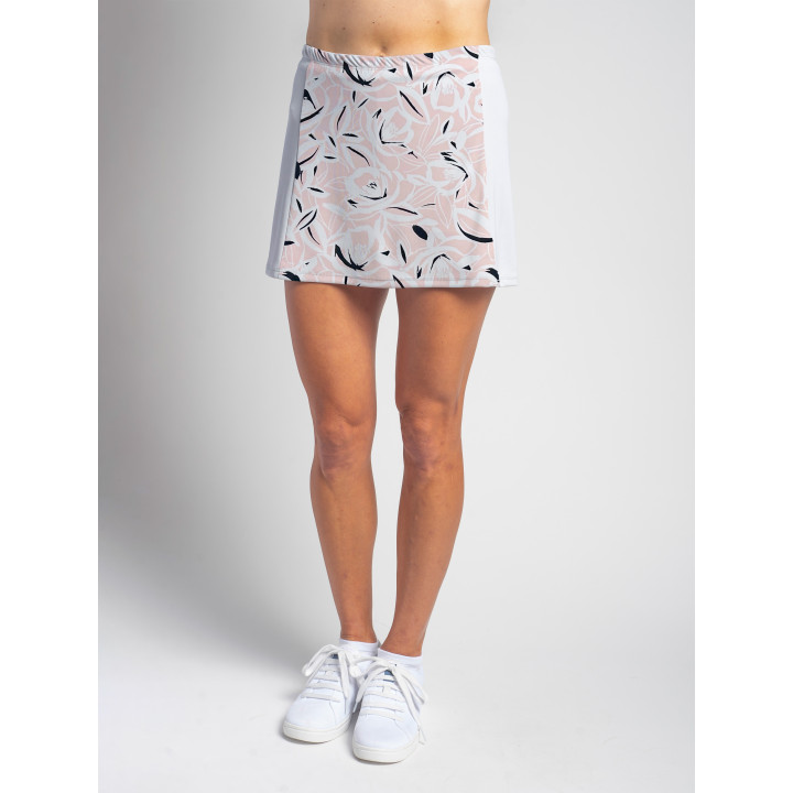 Side Slit Zipper Pocket Skort - Pink Petals