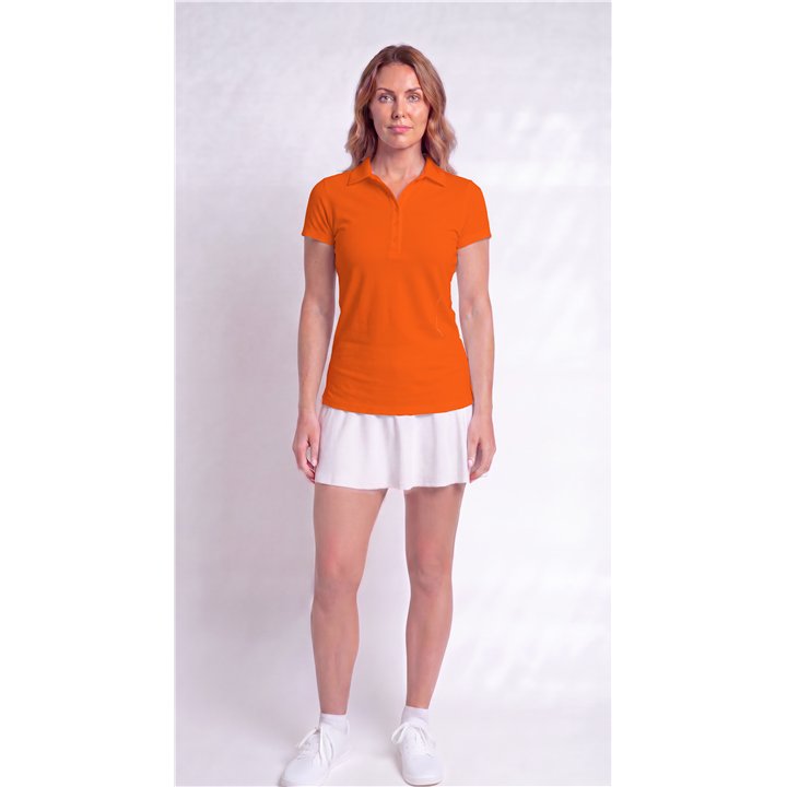 Collared Short Sleeve Top - Tangerine Orange