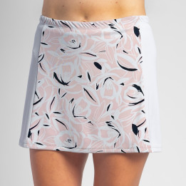 Side Slit Zipper Pocket Skort - Pink Petals