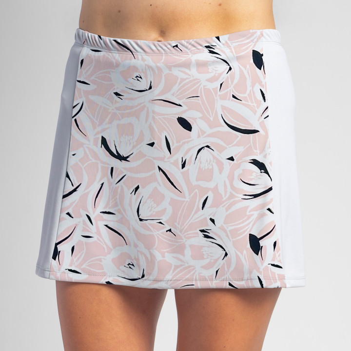 Side Slit Zipper Pocket Skort - Pink Petals