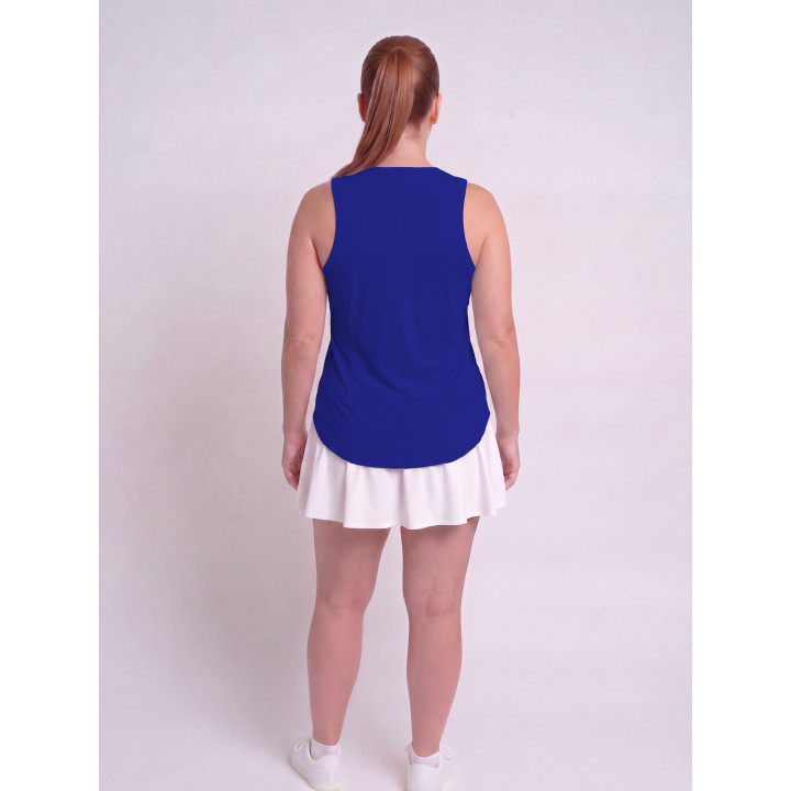 Hi-Neck Long Line Tank - Cobalt Blue
