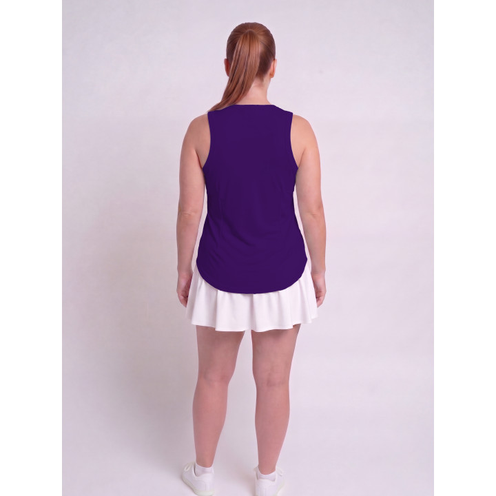 Hi-Neck Long Line Tank - Grape Purple