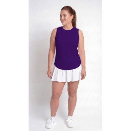 Hi-Neck Long Line Tank - Grape Purple
