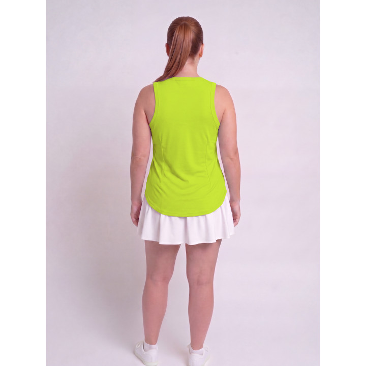 Hi-Neck Long Line Tank - Neon Yellow