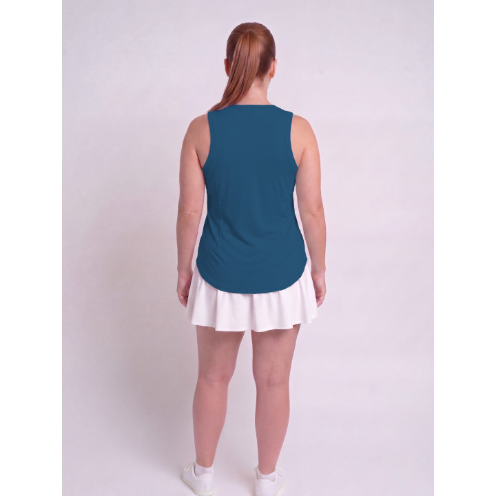 Hi-Neck Long Line Tank - Peacock Teal